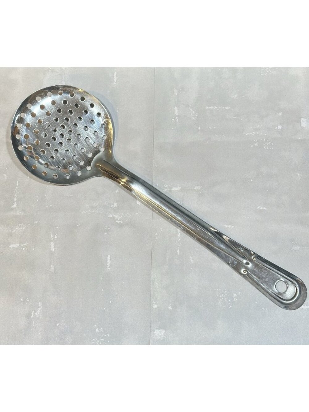 Vintage Stainless Steel Skimmer Spoon 13.5" Slotted Frying Strainer Kitchen Tool
